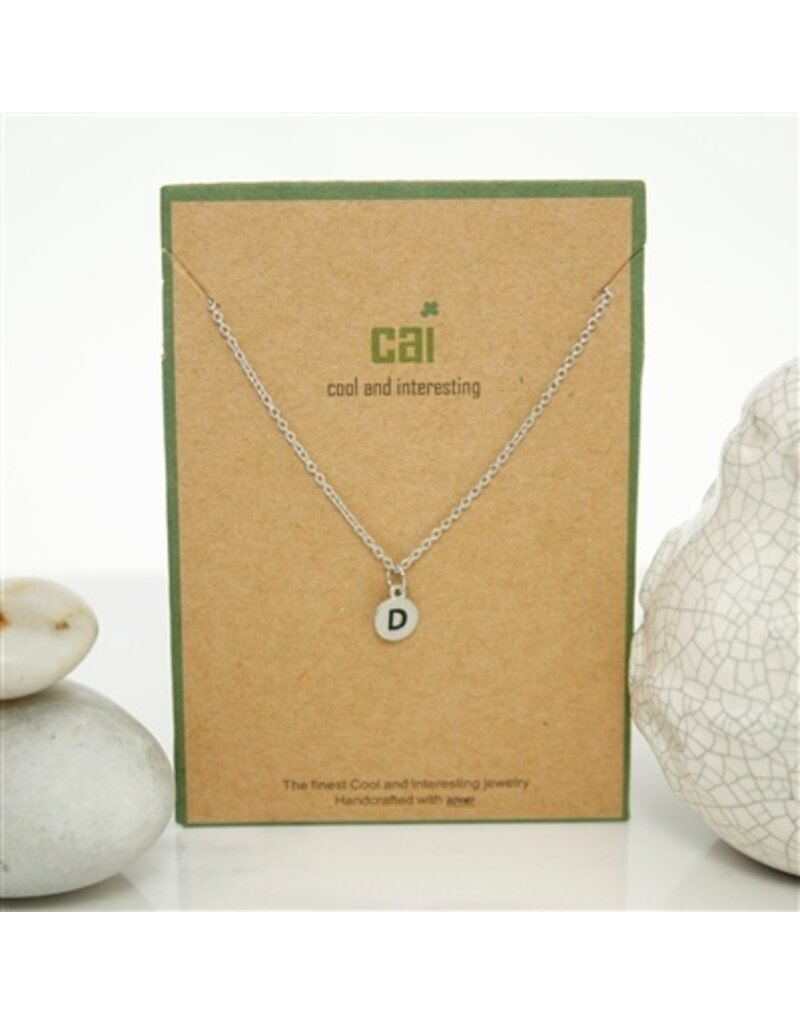 COOL & INTERESTING Dainty Disc Initial D Necklace