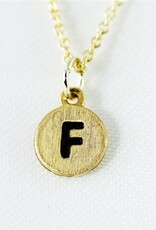COOL & INTERESTING Dainty Disc Initial F Necklace