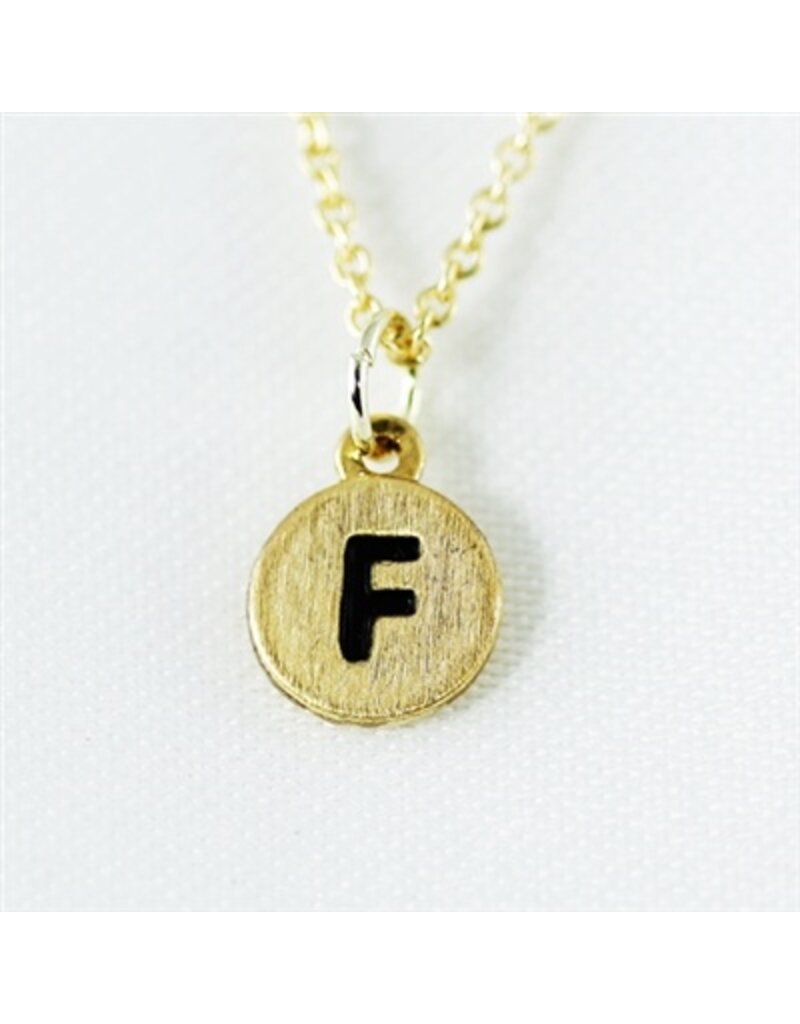 COOL & INTERESTING Dainty Disc Initial F Necklace