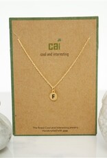 COOL & INTERESTING Dainty Disc Initial F Necklace
