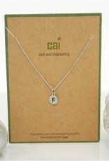 COOL & INTERESTING Dainty Disc Initial F Necklace