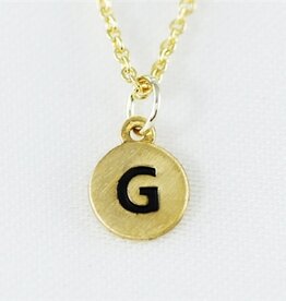 COOL & INTERESTING Dainty Disc Initial G Necklace