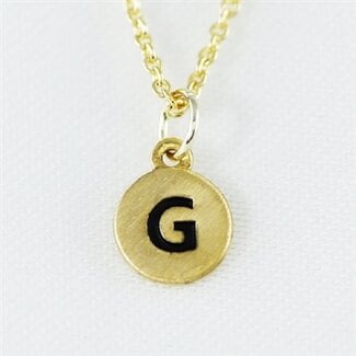 COOL & INTERESTING Dainty Disc Initial G Necklace