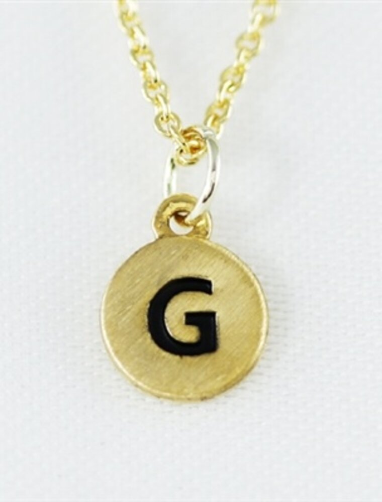 COOL & INTERESTING Dainty Disc Initial G Necklace