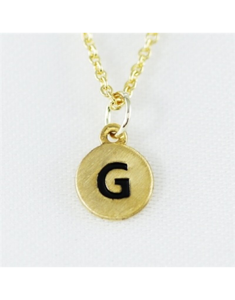 COOL & INTERESTING Dainty Disc Initial G Necklace