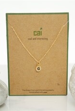 COOL & INTERESTING Dainty Disc Initial G Necklace