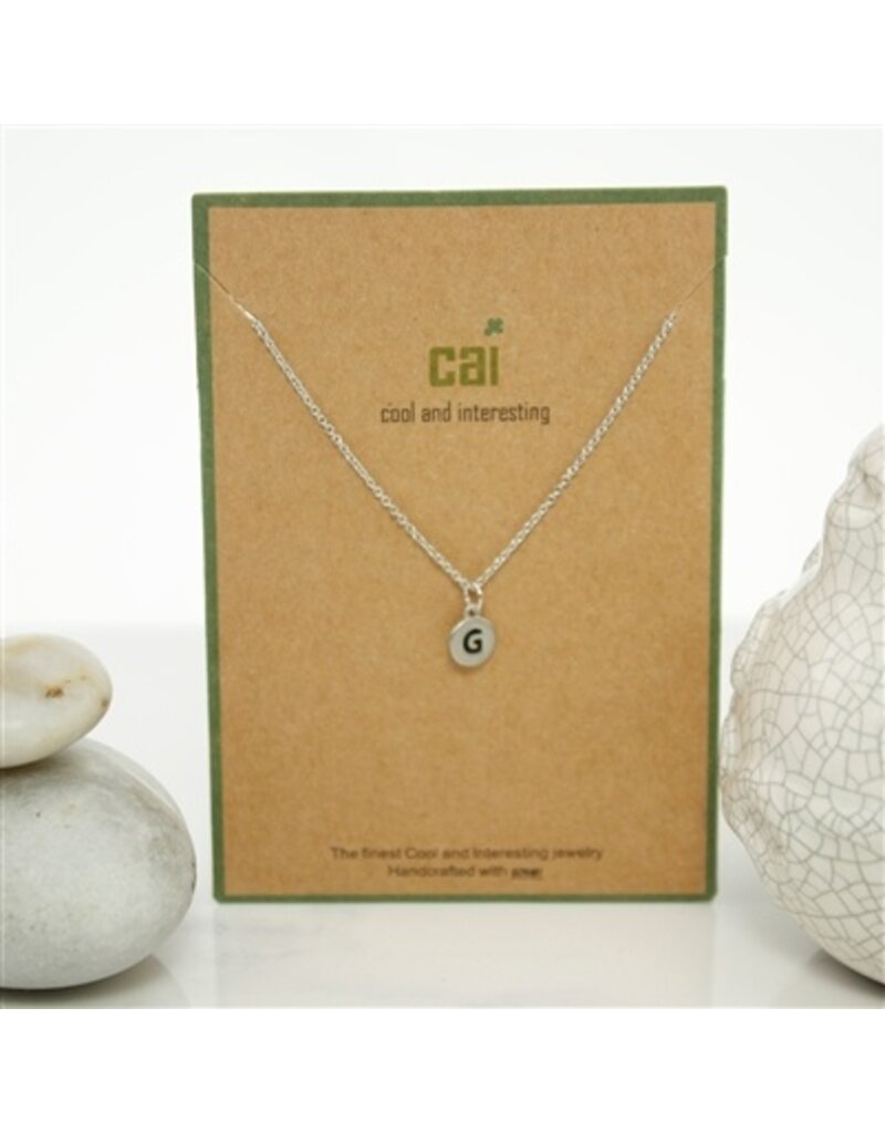 COOL & INTERESTING Dainty Disc Initial G Necklace