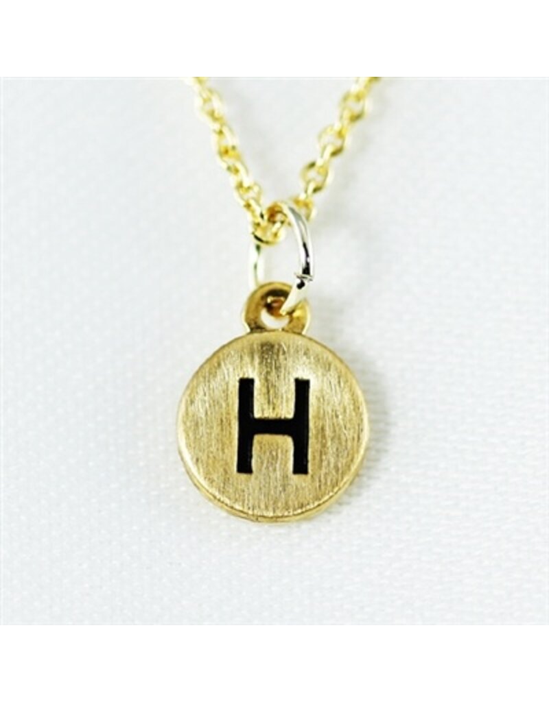COOL & INTERESTING Dainty Disc Initial H Necklace