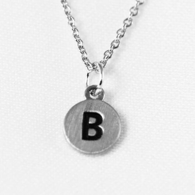 Dainty Disc Initial B Necklace