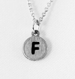 COOL & INTERESTING Dainty Disc Initial F Necklace