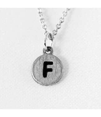 COOL & INTERESTING Dainty Disc Initial F Necklace