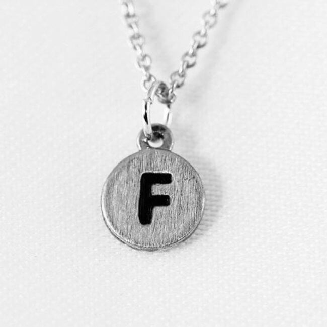 Dainty Disc Initial F Necklace