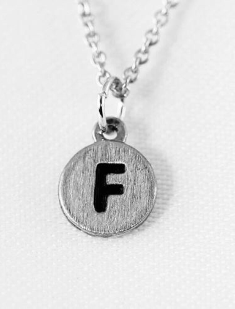 COOL & INTERESTING Dainty Disc Initial F Necklace