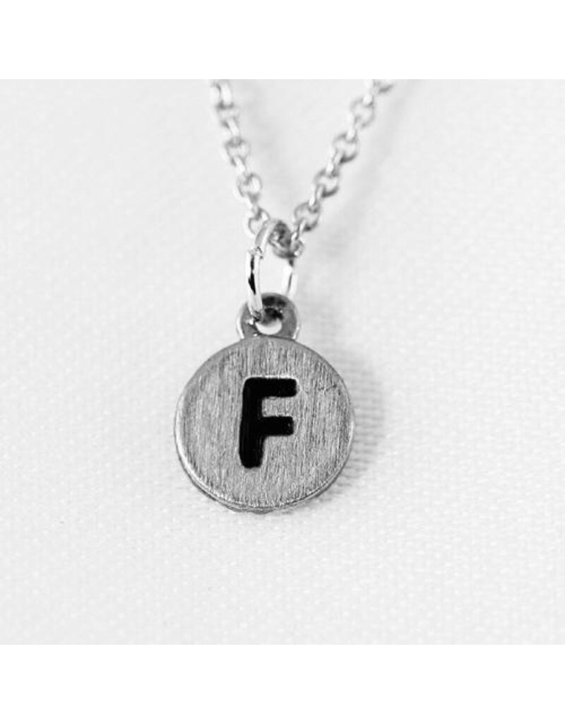 COOL & INTERESTING Dainty Disc Initial F Necklace