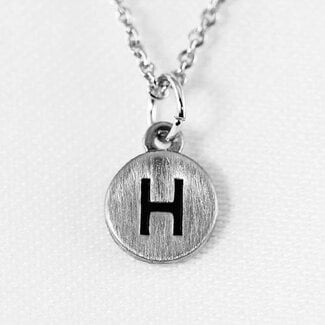 COOL & INTERESTING Dainty Disc Initial H Necklace