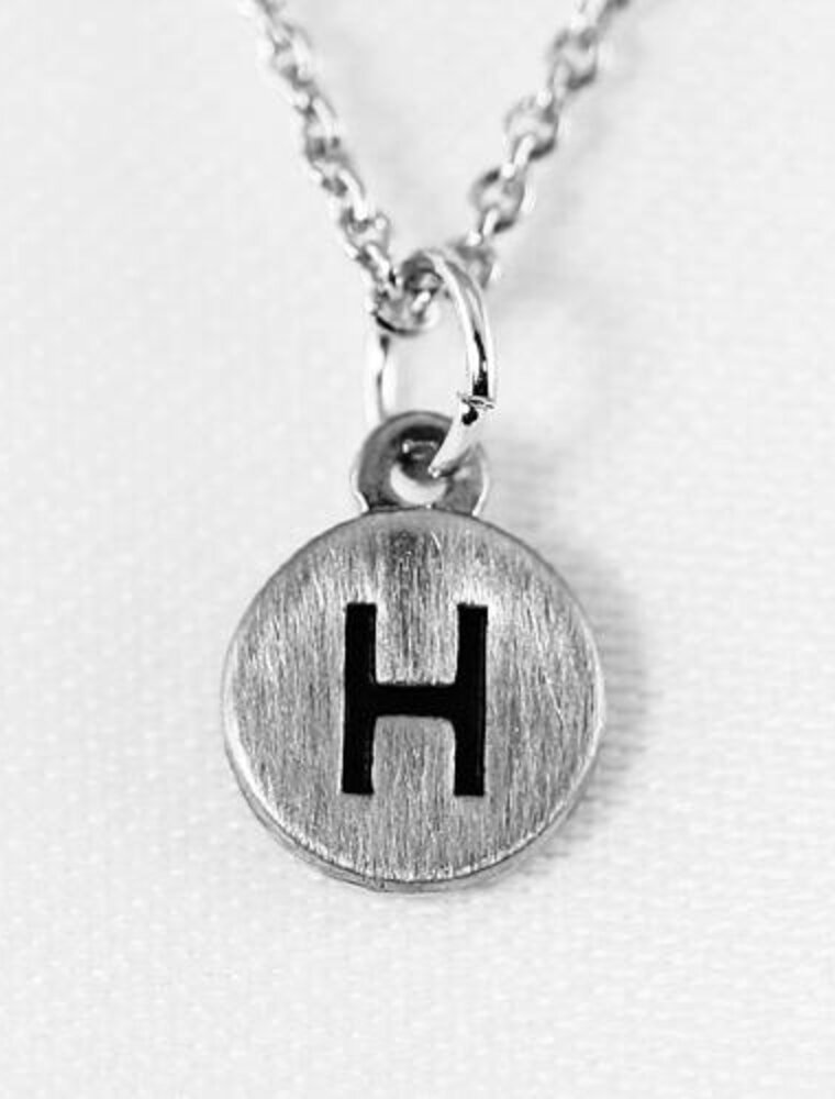 COOL & INTERESTING Dainty Disc Initial H Necklace