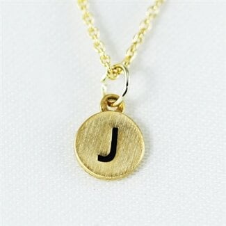 COOL & INTERESTING Dainty Disc Initial J Necklace