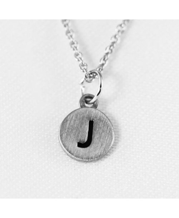 Dainty Disc Initial J Necklace