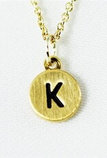 COOL & INTERESTING Dainty Disc Initial K Necklace