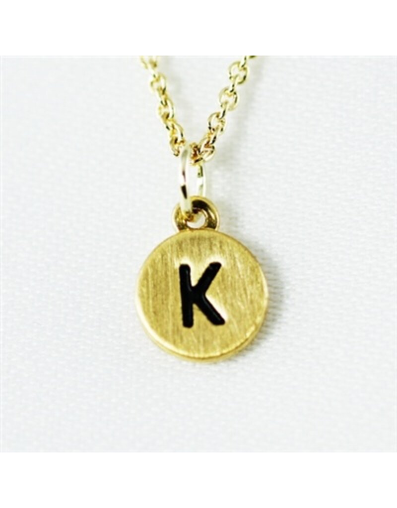 COOL & INTERESTING Dainty Disc Initial K Necklace