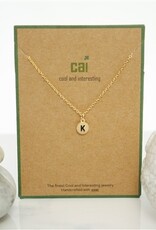 COOL & INTERESTING Dainty Disc Initial K Necklace