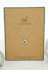 COOL & INTERESTING Dainty Disc Initial K Necklace