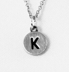 COOL & INTERESTING Dainty Disc Initial K Necklace