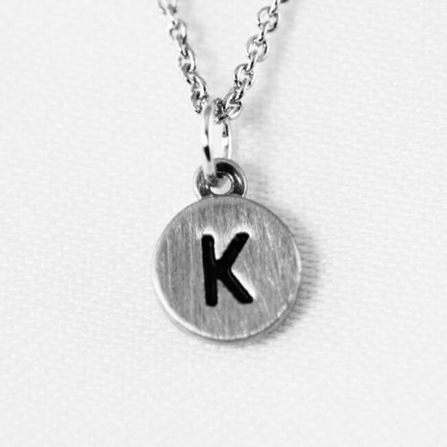 Dainty Disc Initial K Necklace