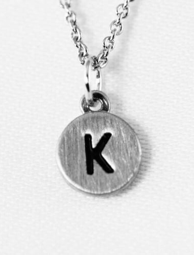 COOL & INTERESTING Dainty Disc Initial K Necklace