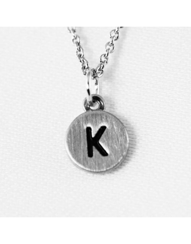 COOL & INTERESTING Dainty Disc Initial K Necklace