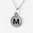 Dainty Disc Initial M Necklace
