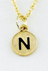 COOL & INTERESTING Dainty Disc Initial N Necklace