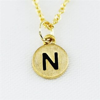 COOL & INTERESTING Dainty Disc Initial N Necklace