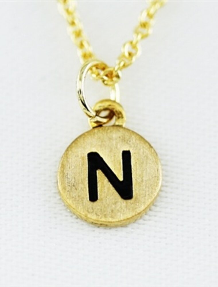 COOL & INTERESTING Dainty Disc Initial N Necklace