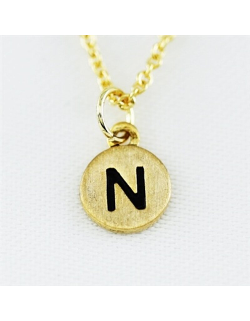 COOL & INTERESTING Dainty Disc Initial N Necklace