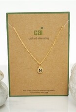 COOL & INTERESTING Dainty Disc Initial N Necklace