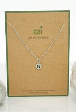COOL & INTERESTING Dainty Disc Initial N Necklace