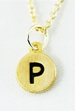 COOL & INTERESTING Dainty Disc Initial P Necklace