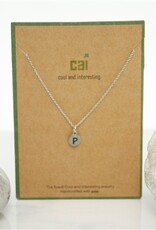 COOL & INTERESTING Dainty Disc Initial P Necklace