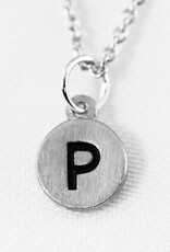 COOL & INTERESTING Dainty Disc Initial P Necklace