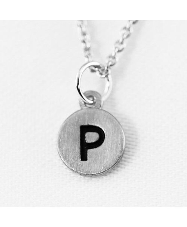 Dainty Disc Initial P Necklace