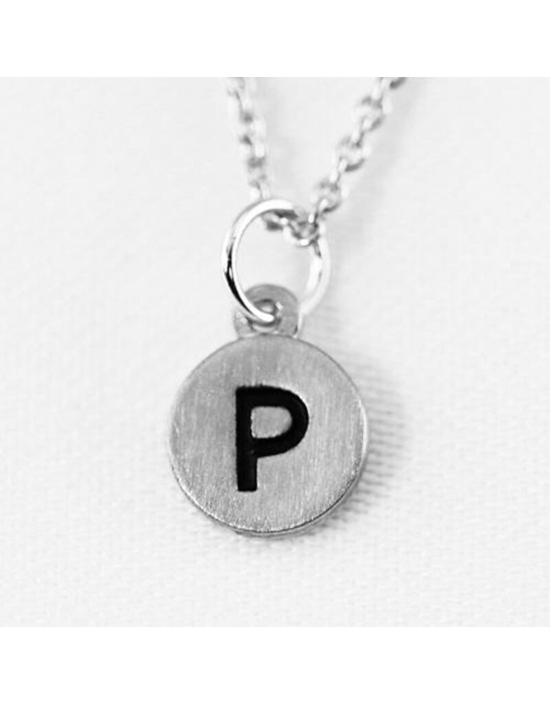COOL & INTERESTING Dainty Disc Initial P Necklace