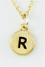 COOL & INTERESTING Dainty Disc Initial R Necklace