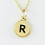 Dainty Disc Initial R Necklace