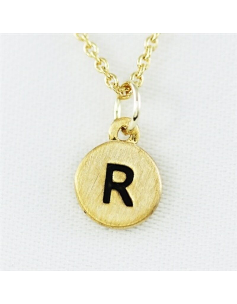 COOL & INTERESTING Dainty Disc Initial R Necklace