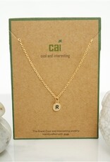 COOL & INTERESTING Dainty Disc Initial R Necklace