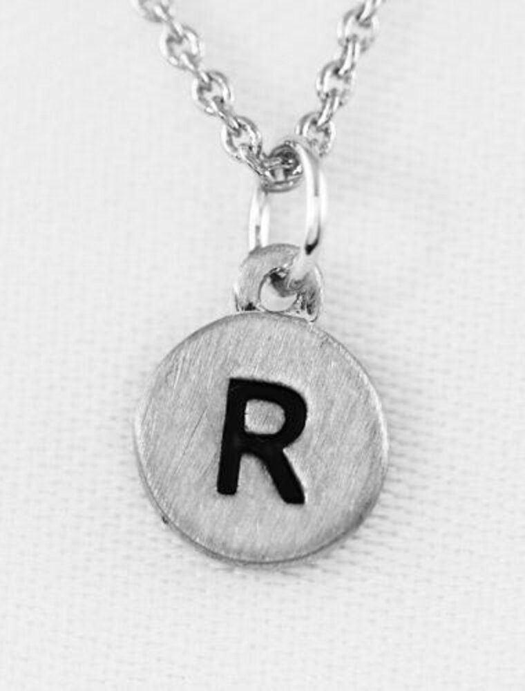 COOL & INTERESTING Dainty Disc Initial R Necklace