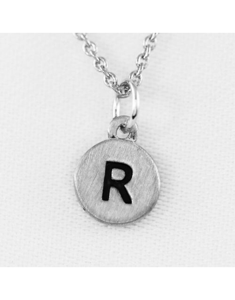 COOL & INTERESTING Dainty Disc Initial R Necklace