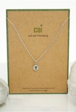 COOL & INTERESTING Dainty Disc Initial T Necklace