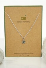 COOL & INTERESTING Dainty Disc Initial V Necklace